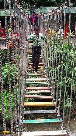 Wooden bridge in Gangtok, Sikkim, India.