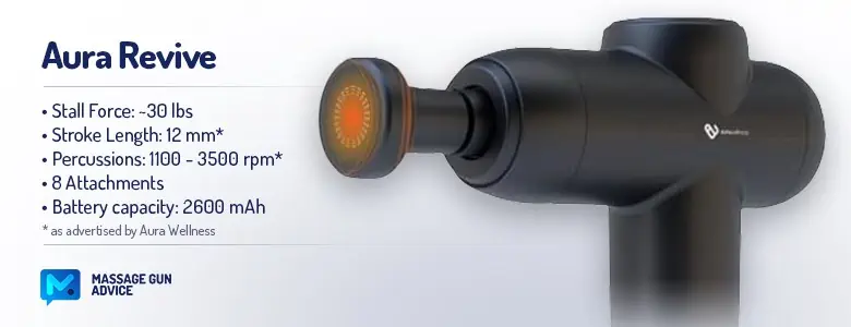 Aura Revive Massage Gun Review - A Heated Massage Gun Worth The Money? 3 revive heated massage gun reviews: Specifications