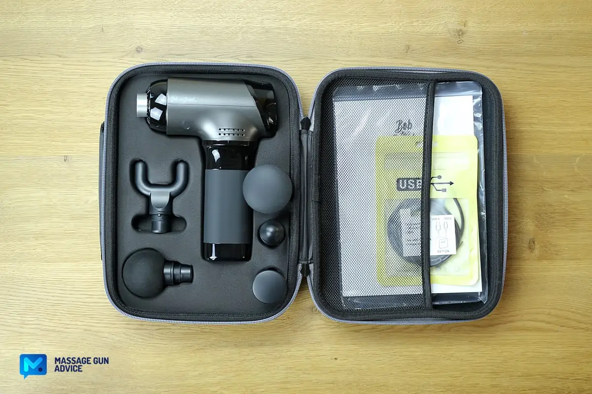 Bob and Bob And Brad T2 Massage Gun Review: Is It a Genuine Upgrade? 7 bob and brad t2: open carrying case