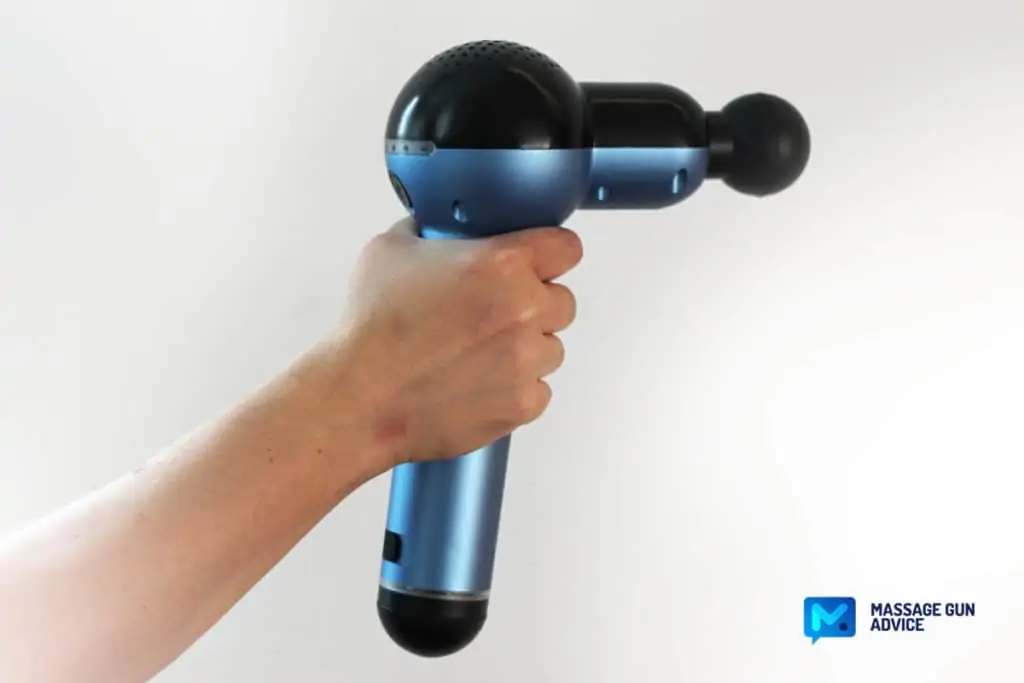 Massage Guns Made in USA - Are There Any at All? 22 a hand holding percussion massager lifepro dynasphere