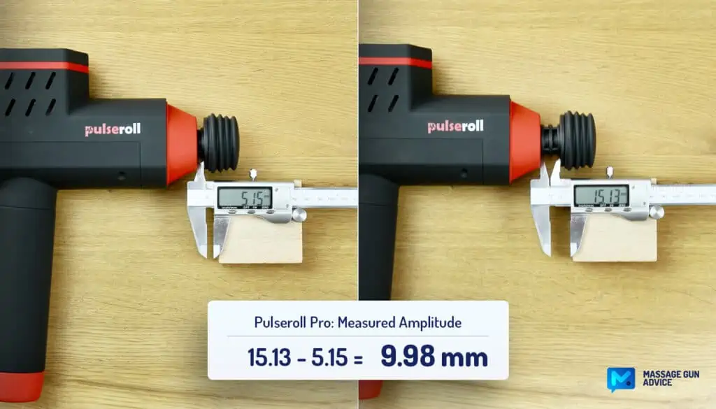 Pulseroll Massage Gun Review - A Decent, Heavy-Duty Percussive Device 22 pulseroll pro measured amplitude