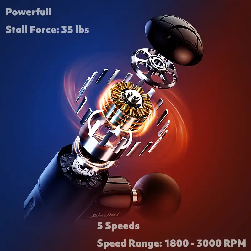 Bob And Brad Q2 Pro: Portable Hot & Cold Therapy 31 Q2 Pro Mini Massage Gun showing electric Motor components