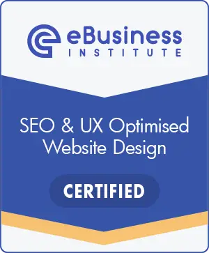 About Us 13 SEO UX Certification badge eBusiness Institute