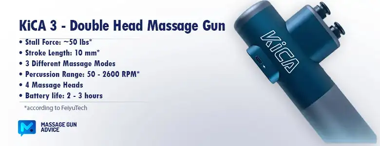 KiCA 3 Review | A Unique Double-Head Massage Gun Design 33 Quietest massage gun: Kica 3 Specifications