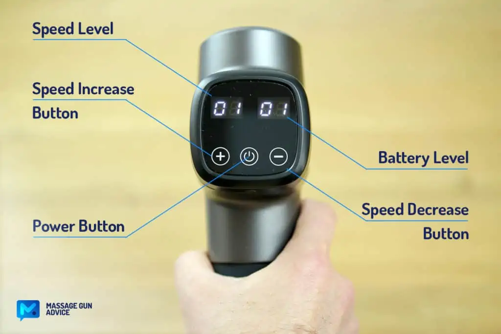 Taotronics Massage Gun Review: Is The Cheap TT-PCA003 Any Good? 12 taotronics tt-pca003 controls panel