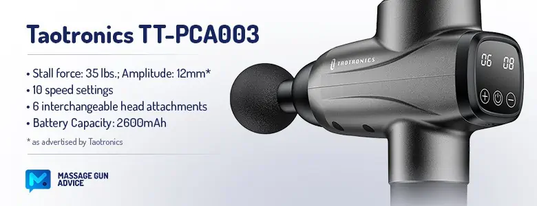 Taotronics Massage Gun Review: Is The Cheap TT-PCA003 Any Good? 2 taotronics TT-PCA003 Specifications