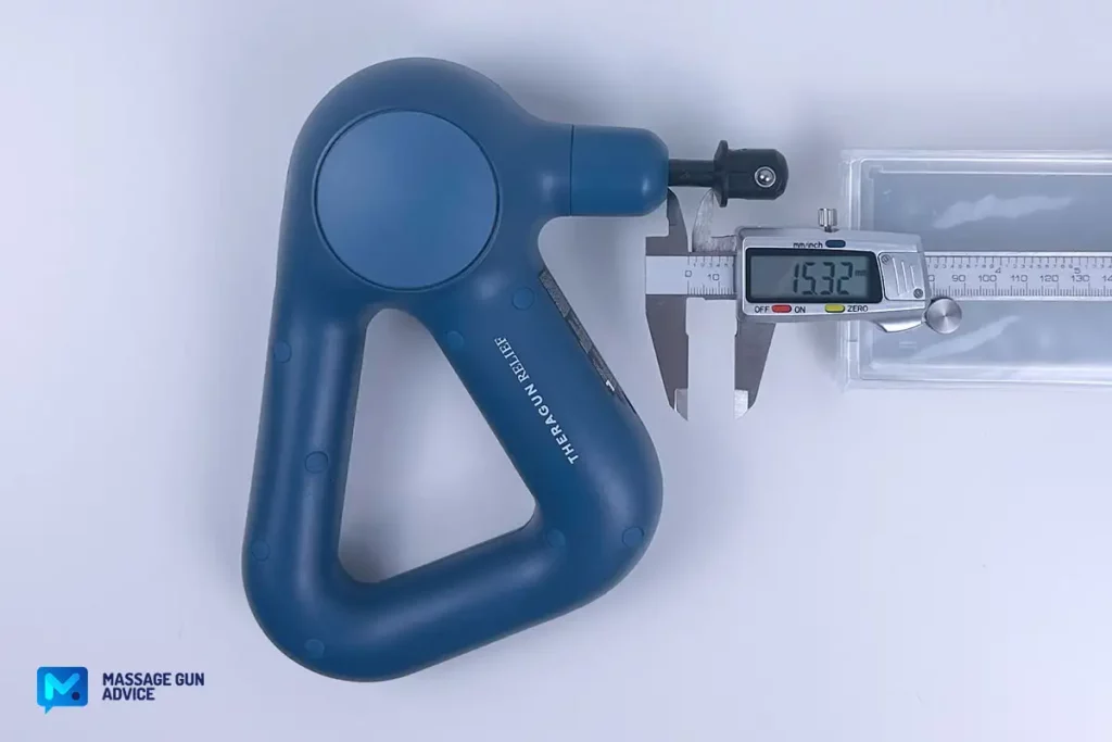 Theragun Relief Review - Is This the Best Budget Theragun? 26 Theragun Relief and digital calliper to measure amplitude.