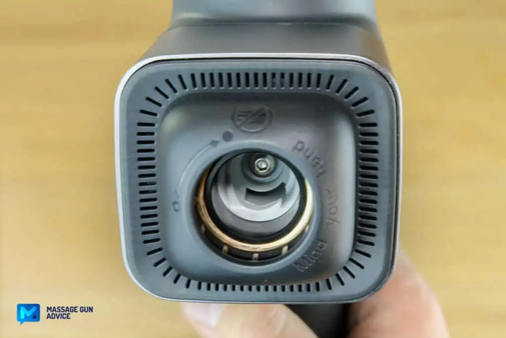 Recovapro MAX Review - A Heavy, but Amazingly Powerful Massage Gun 31 twist-and-lock head mounting system recovapro max