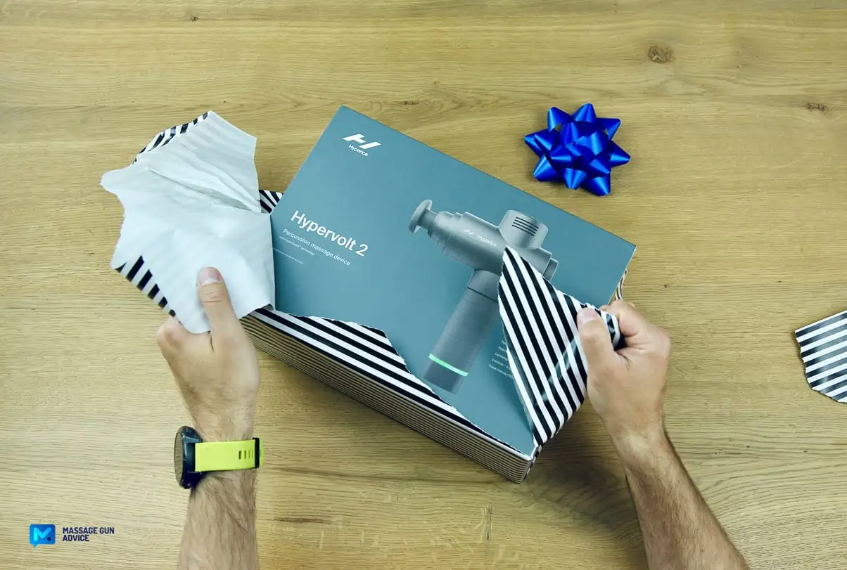 Tech Gifts: Are Massage Guns Good Gift Ideas? - Guide 2026 25 hands unwrapping gift; hyperice; hypervolt; best gifts for girlfriend, best wedding gifts