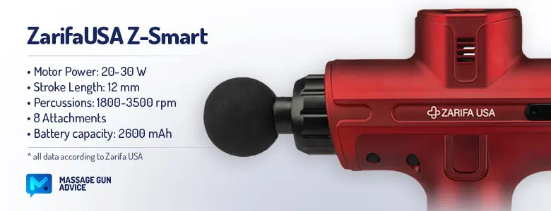 Zarifa Z-Smart Massage Gun Review - Better And Cheaper Than Health+? 2 Zarifausa Z Smart Specification